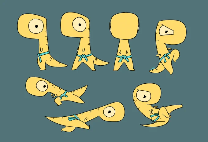 More poses for the fighting T. Rex from my last drawing. Might name them Trex. 