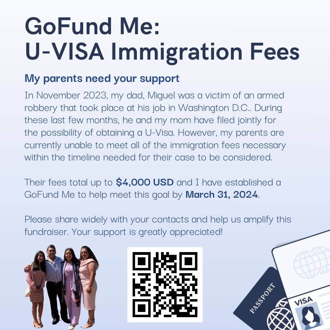 FlorSelena_'s tweet photo. Hello everyone ๐ฅน I am currently raising funds for my parents who are in the process of trying to submit their paperwork for a U-Visa. Please share as widely as you can ๐ฅน๐ซถ๐ฝ I greatly appreciate your support
https://t.co/s0Y4V1tzOL https://t.co/u97dIrgNMW