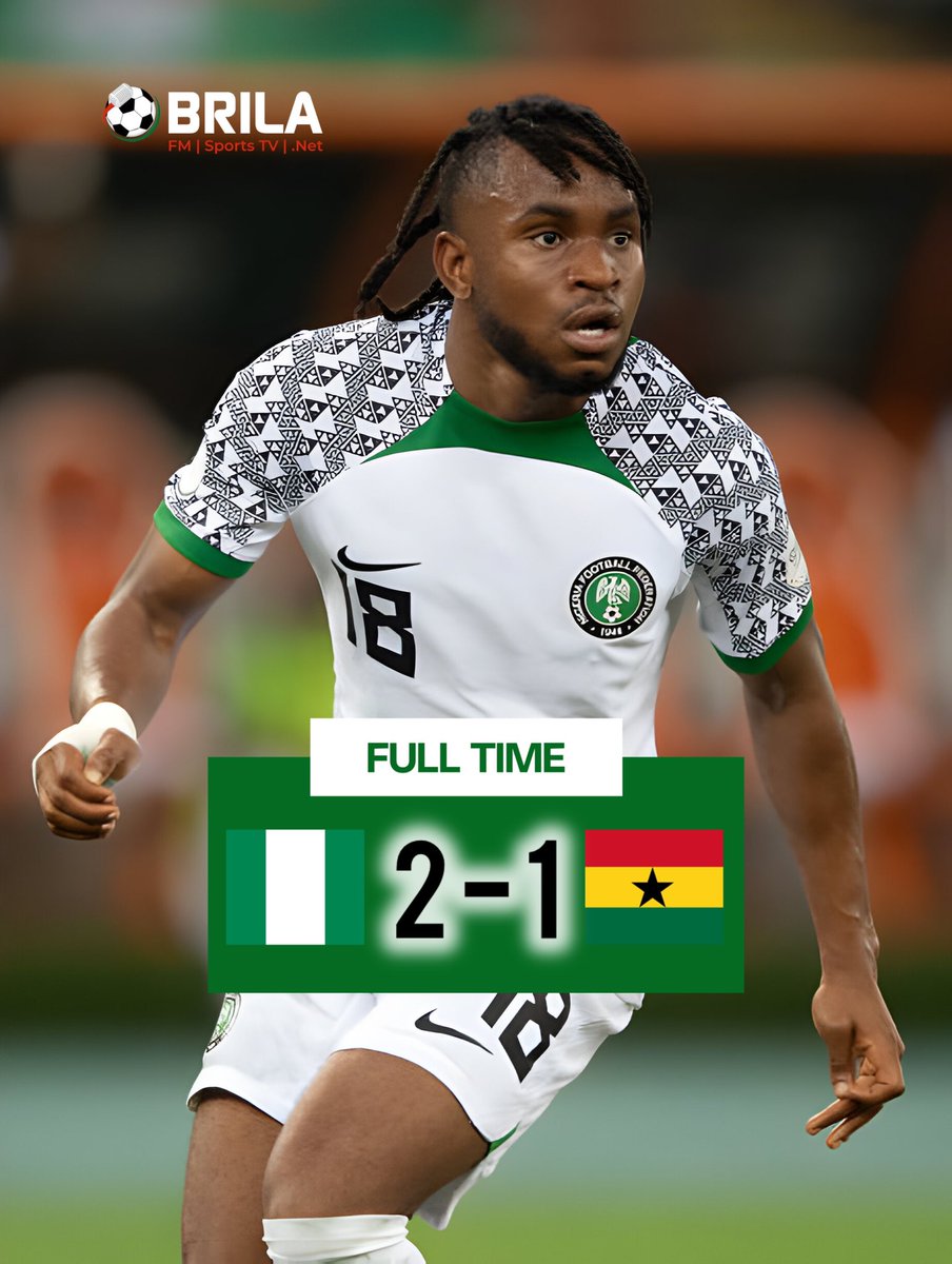 Full-Time

The Super Eagles 🇳🇬 comfortably defeat The 🇬🇭Black Stars in Morocco.🔥

Bragging rights retained for Nigeria.😎🇳🇬💪🏾

#internationalfriendly