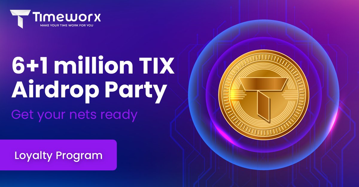 timeworx_io's tweet image. You're Invited to the Ultimate Timeworx.io  Airdrop Party! 
🎉🎈 We're celebrating big time with a whopping 
6+1M TIX tokens up for grabs! 

🚀 The final countdown is on, and trust us, this is one bash you won't want to miss. 
Grab your tasks, earn your tokens, and…
