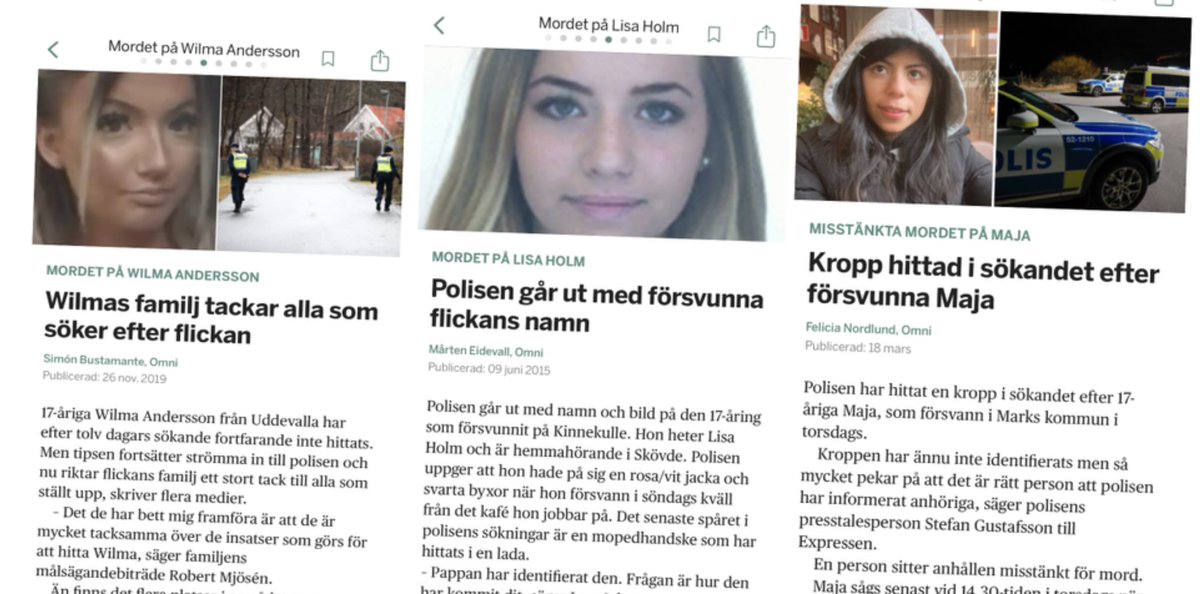 17-årig tjej försvunnen - kan och bör vi publicera namn och bild? Några rader om ett svårt och smärtsamt ämne på Utgivarbloggen:

om.omni.se/utgivarbloggen…