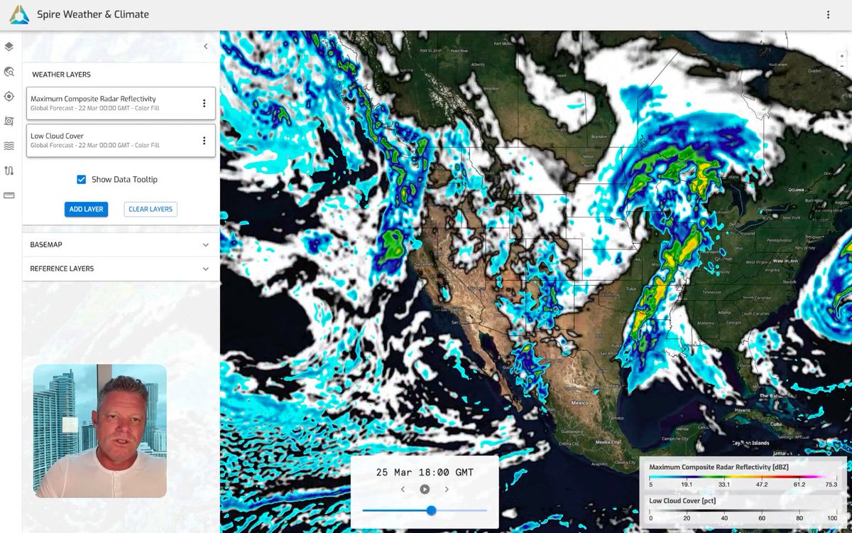 Happy Friday! Spire Meteorologist @JamesVanFleet delves into US severe weather risks starting Sunday, with snow in the West & a cyclone near Australia.
 
⚡❄️🌀 Watch the full business forecast: bit.ly/4cuujYW
 
#SevereWeather #USwx #AUwx #InSpire