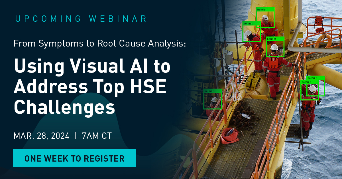 Visual AI enhances accident prevention, incident reporting, and training programs. Next week, join us to discover how #visualAI can address the root cause of health and safety challenges and create a gold standard for improvement. Register now: workcast.com/register?cpak=…