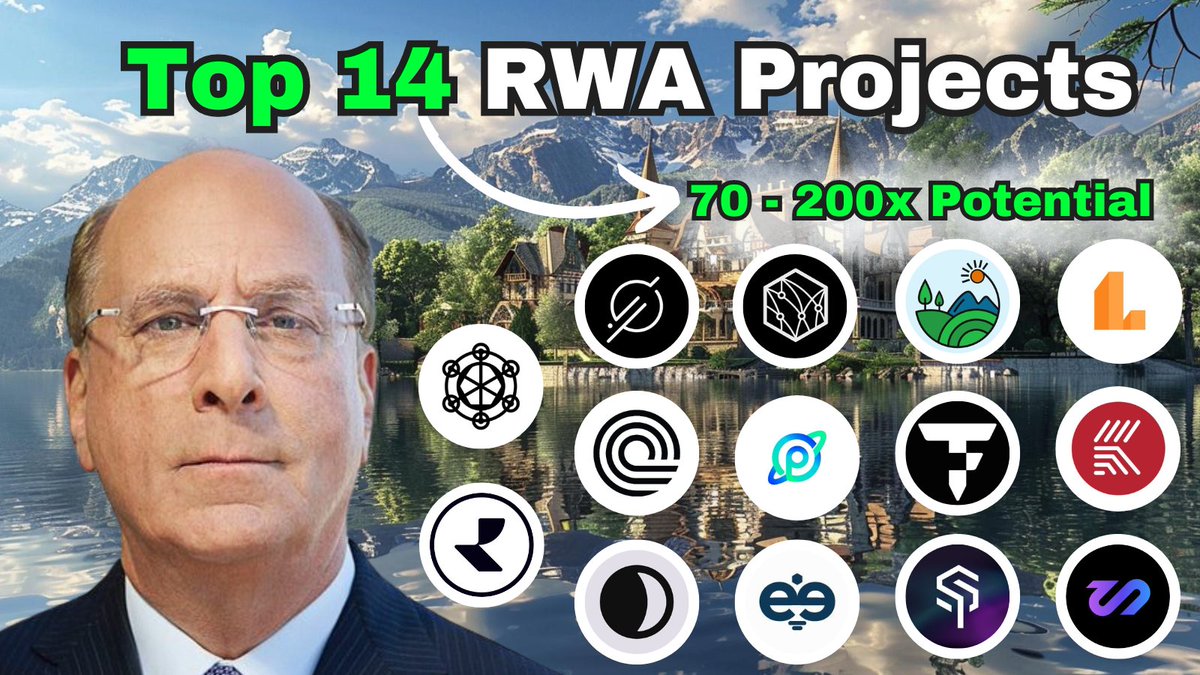 The RWA narrative is heating up FAST! With BlackRock entering this trend - many RWA coins will 50-100x this year🤯 Here are 14 promising RWA cryptos we have on our radar:👇