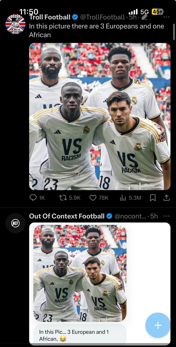 Asifdar378's tweet photo. @nocontextfooty Same same but different https://t.co/14936fJWE7