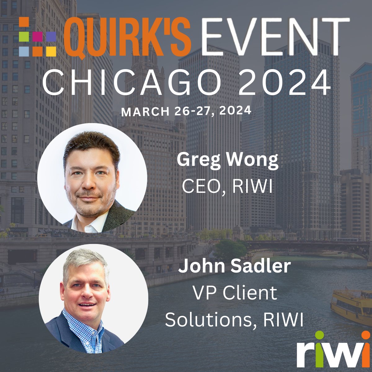 RIWI (@riwidata) on Twitter photo Headed to Quirks Chicago next week? Let's connect! 🤝
We will be demoing our web-intercept #survey tech, non-conscious sentiment tracking, and #biometrics survey platform. Send us a message at ask@riwi.com to schedule some time to chat! #quirkschicago #mrx #marketresearch Headed to Quirks Chicago next week? Let's connect! 🤝
We will be demoing our web-intercept #survey tech, non-conscious sentiment tracking, and #biometrics survey platform. Send us a message at ask@riwi.com to schedule some time to chat! #quirkschicago #mrx #marketresearch