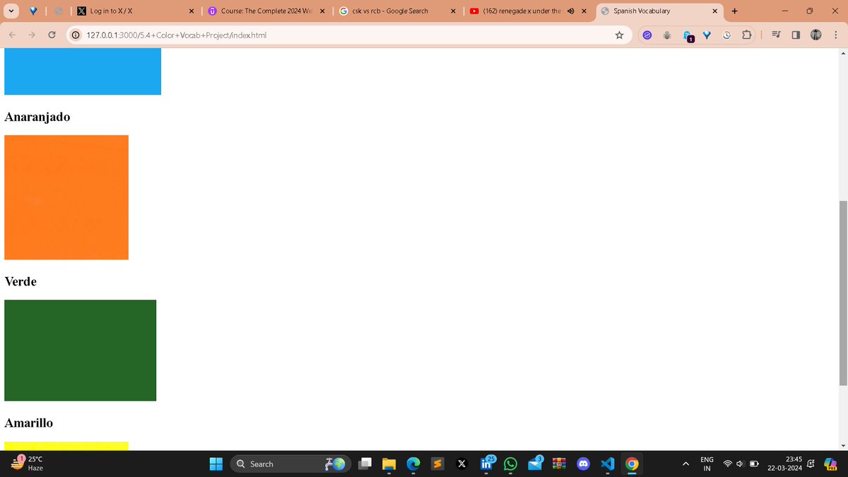AaryanRaj191650's tweet photo. Day 13/100.......
Hello Developers... 😀
Just finished making a basic color vocab website using HTML and CSS ..
#100daysofcodechallenge #learninpublic #webdevelopment #webdevelopmentinternship https://t.co/ajcHJ3gvEg