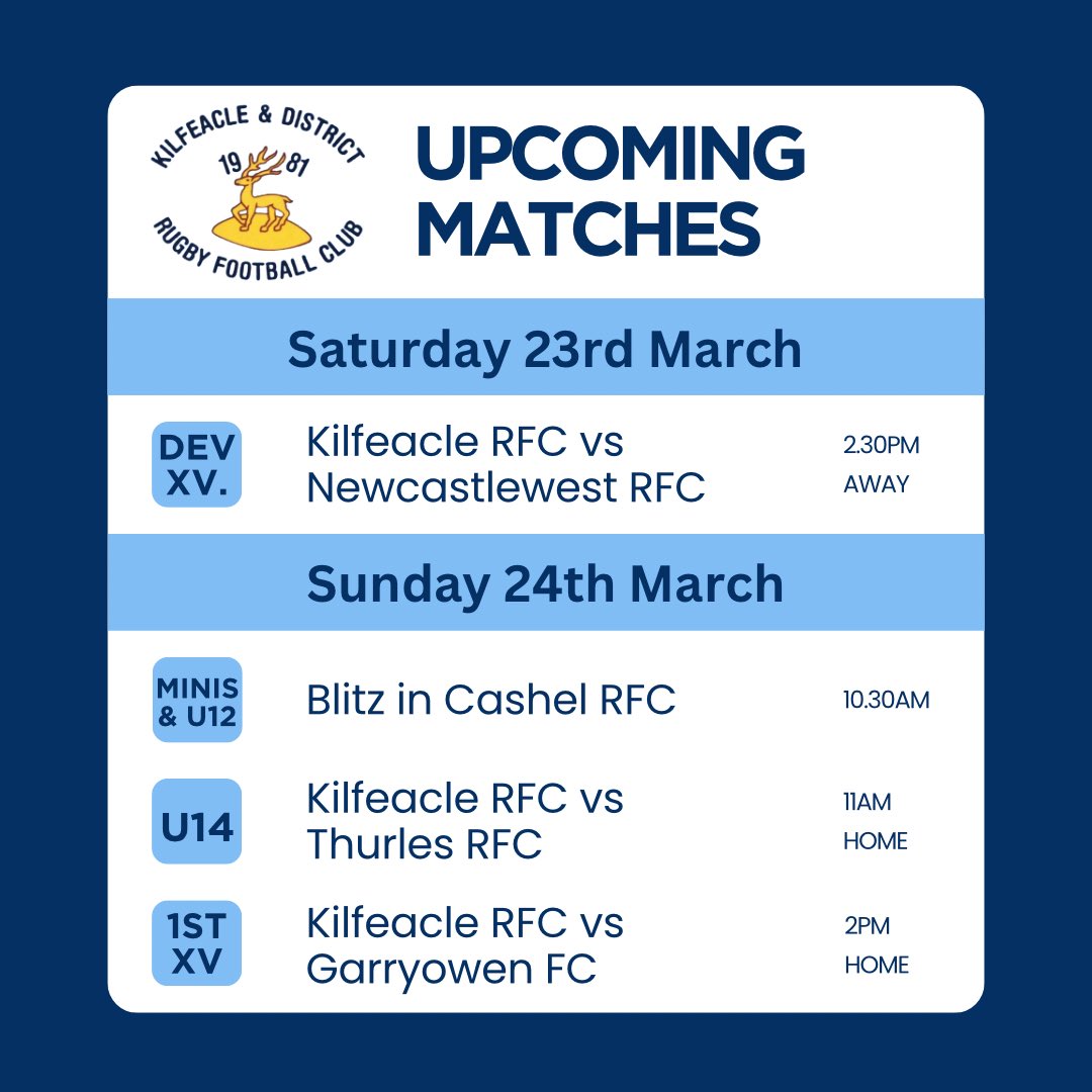 This week’s matches on the Hill… We look forward to seeing everyone out supporting the teams and management👏