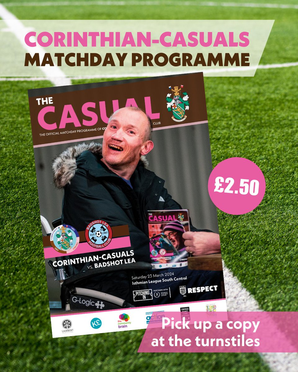 CorinthianCas's tweet photo. Continuing our theme of featuring our fans on the programme, we've got top man and top fan, Kev, on the cover for our @nonleaguedayuk fixture with @BLFC1907 tomorrow.

INSIDE: The story of our link with @Athletic_en, and find out how @TomasRosolino fulfilled his lifelong dream. https://t.co/WpJvDG0ed2