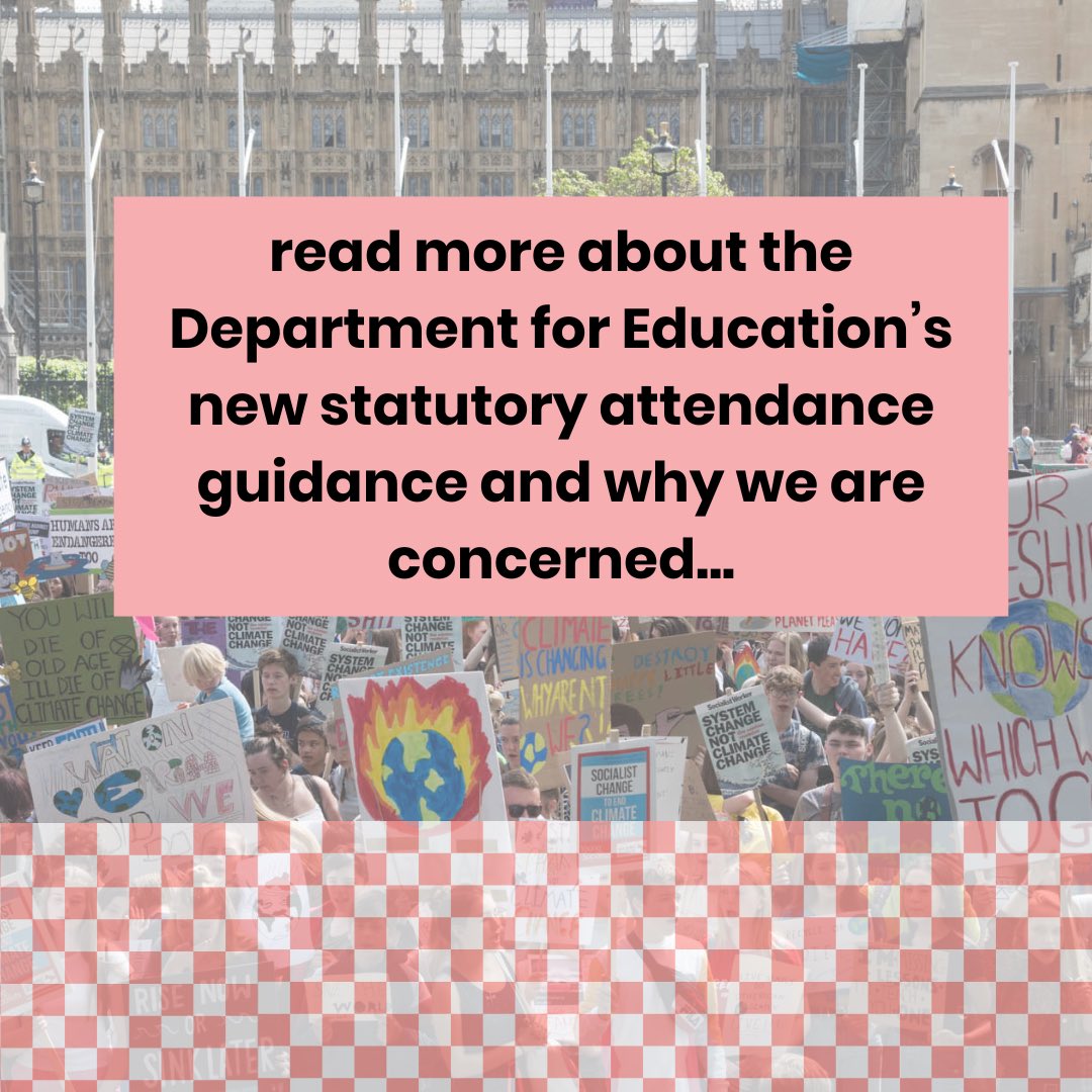 ‼️NEW BLOG ‼️Why it is vital that students are not punished for taking time off school to protest. Read about what the Department for Education's new statutory attendance guidance means for democracy, young people and climate change in our new blog! teachthefuture.uk/blog/why-it-is…