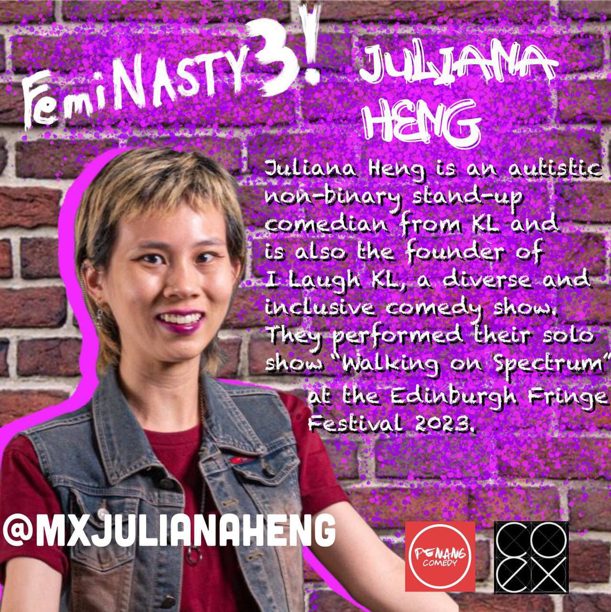 mxjulianaheng's tweet photo. TONIGHT 💃🏻
Female comedians from KL & Penang joined forces to spill tea in FemiNASTY 3! 👯♀️🍵👯♀️
It’s happening on 8.30pm @ COEX, Hin Bus Depot, Penang, Malaysia 🏝
Get your tickets 🎟 to here :
https://t.co/CmSEyJGyjk
#standupcomedy #penangcomedy #coexkilangbesi #hinbusdepot https://t.co/J0FsY8zpN1