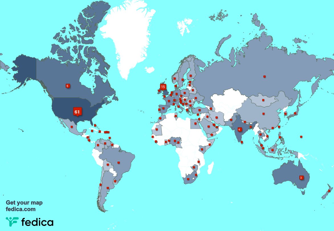 I have 2 new followers from Ireland 🇮🇪, and more last week. See fedica.com/!Frank0_Tank0