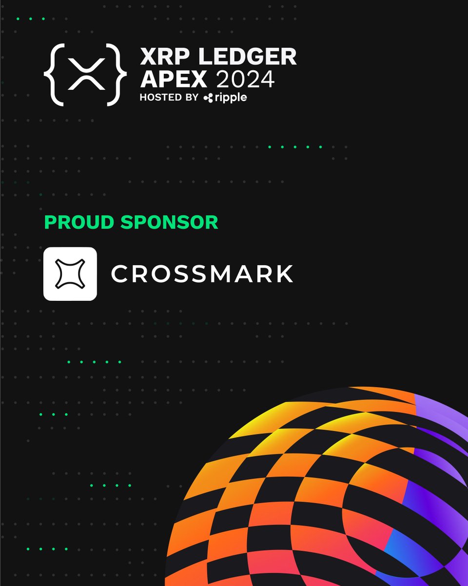🎉 Crossmark has been selected as a proud sponsor of this years {X} Apex Developer Summit. 

🗺️ Location: Amsterdam 
🗓️ Date: June 11-13, 2024

Make sure to register before time runs out❗️
Register today ➡️ xrpledgerapex.com