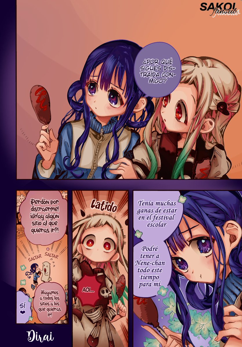 Rachel42110's tweet photo. 🌺Aparezco humildemente por un coloreo del capítulo 112!!!

Y arreglitos 

Créditos de traducción a: @SAKOI_Fansub 

Aoi estaba preciosa!!! 
Tenía que darle color T^T

#jshk112 #jshk #tbhk112 #tbhk #hanakokun #aoinene #manga #aoi #nene https://t.co/82crw2Z2Kj