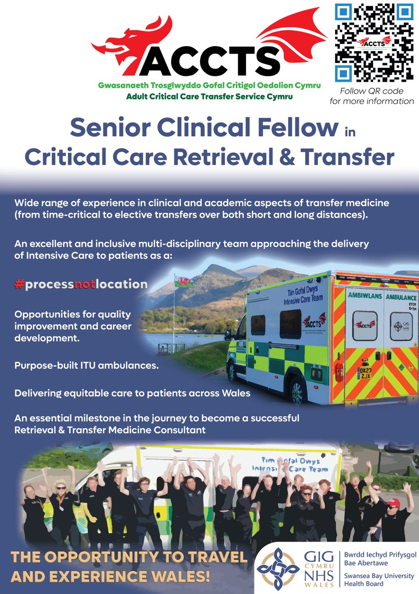 Vacancy: Senior Clinical Fellow in Critical Care Retrieval and Transfer in Cardiff emrts.nhs.wales/jobs/#!/job/UK…