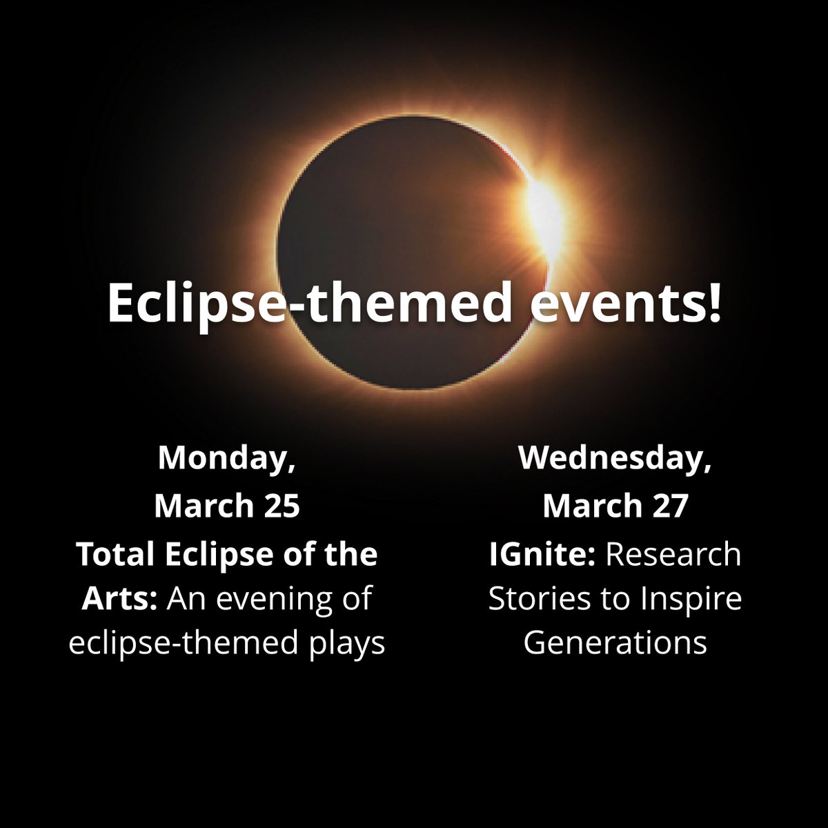 It's a great time to be an Eclipse fan! Two amazing events happening in Kingston next week! Eclipse-themed plays on Monday, and two amazing science talks on Wednesday! Check it all out in our linktree: linktr.ee/McDonaldInstit…