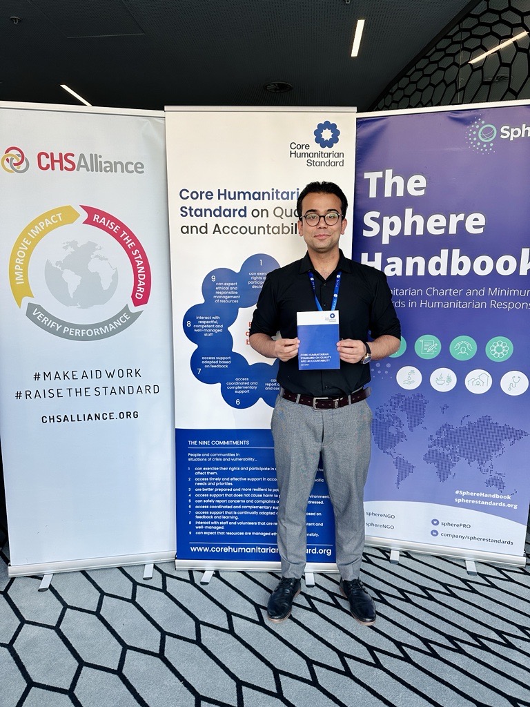 AK_sediqi's tweet photo. Attending the ICVA conference 2024 in Geneva and being welcomed with the updated version of the Core Humanitarian Standard is truly an honor. #spherehandbook #CHSalliance #makeaidwork #raisethestandard #CHS #Geneva #ICVAconference @SphereStandards @CHSAlliance https://t.co/e56UtTNufu