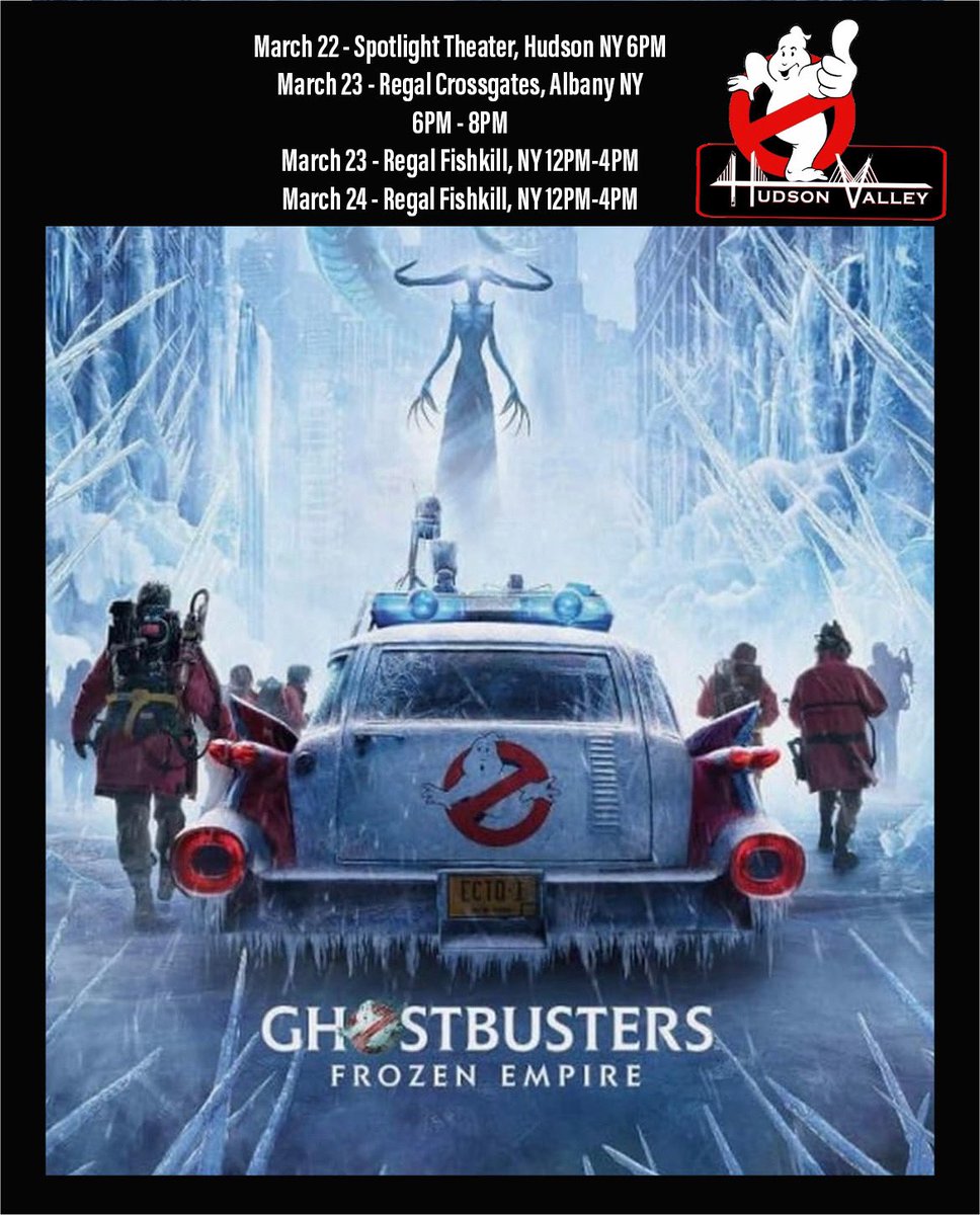 HVGhostbusters's tweet photo. Be sure to check out our theater appearances for Frozen Empire, we’ll be bustin’ all weekend! https://t.co/1hZwPhisRA