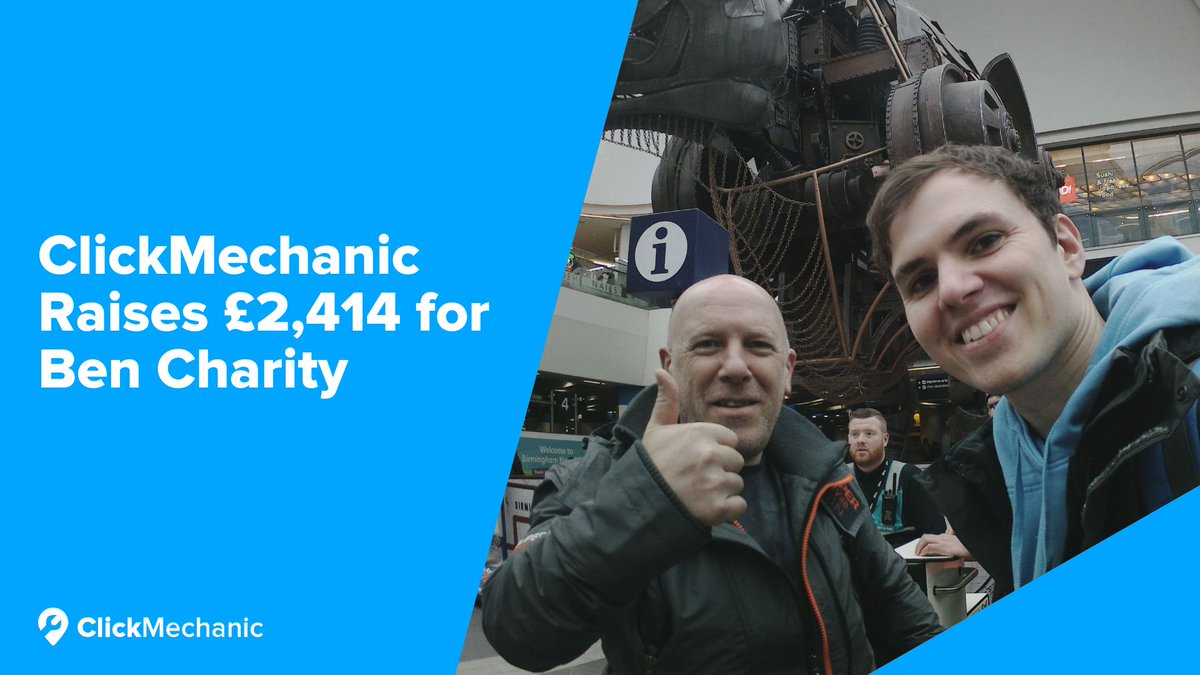 ClickMechanic Race Across Britain - DONE ✅
Kudos to ClickMechanic's Felix Kenton &amp; Alex C. who raced across Britain from 26-28 Feb by bus, train, &amp; foot for Ben's charity, raising £2,414 with our match! Thanks to everyone in our community for the support

giving.ben.org.uk/pf/clickmechan…