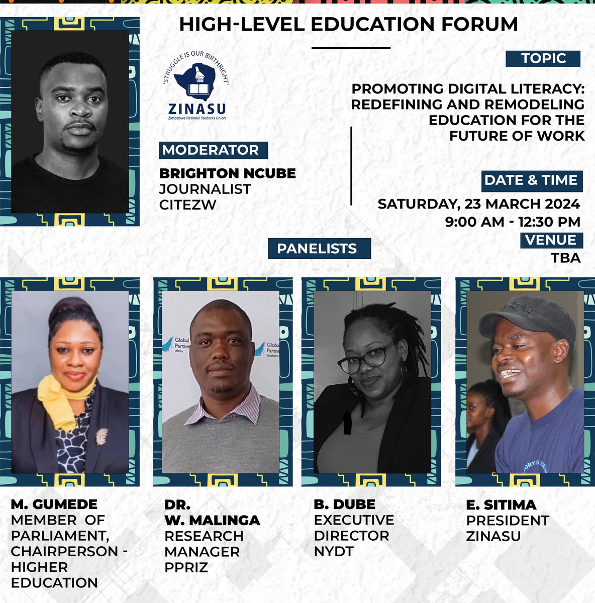 High- Level Education Forum ( Second Edition).

Join us tomorrow as we are Deliberating on Promoting Digital Literacy
Redefining and remodeling education for the future of work !!!

#HighLevelEducationForum
#EducationForAll