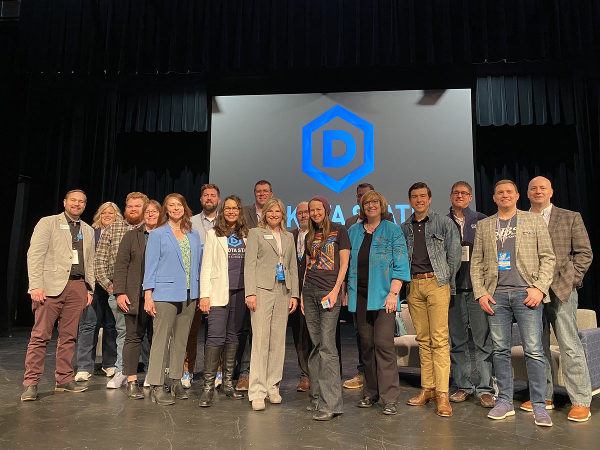 CISAJen's tweet photo. 🌟The Trojans have it going on! Thank you @DakotaState, @josegriffiths &amp; Dean Mary Bell for inviting me to speak at @dakotacon. DSU is small but truly mighty! It was a joy to connect w/students &amp; faculty at this cyber powerhouse on the frontier of innovation. https://t.co/33OUn0EcX0