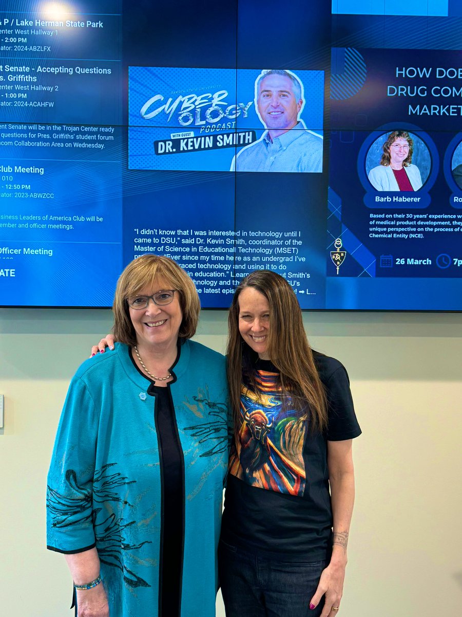 CISAJen's tweet photo. 🌟The Trojans have it going on! Thank you @DakotaState, @josegriffiths &amp; Dean Mary Bell for inviting me to speak at @dakotacon. DSU is small but truly mighty! It was a joy to connect w/students &amp; faculty at this cyber powerhouse on the frontier of innovation. https://t.co/33OUn0EcX0