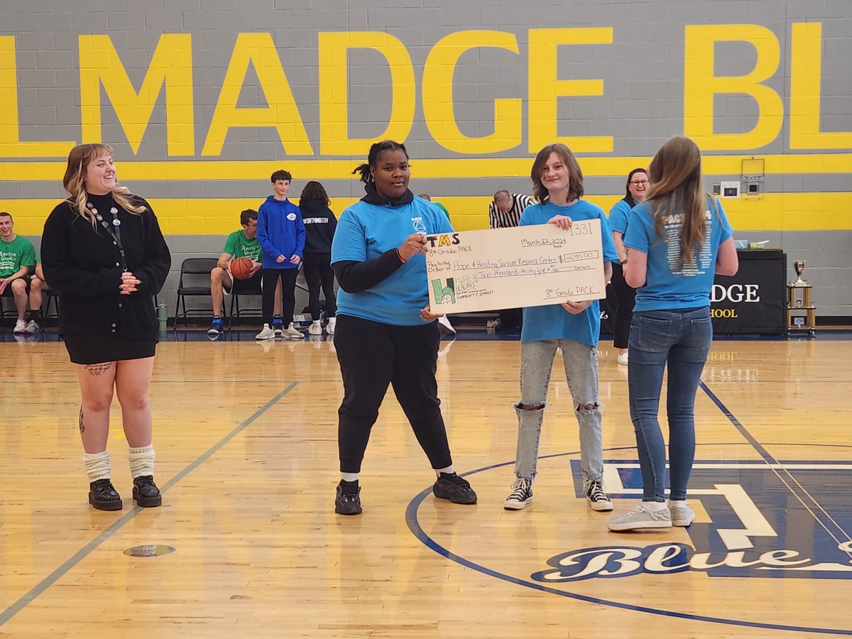 MrsMoyeTMS's tweet photo. Students win!!!! The Pack team raised over $2000 for Hope and Healing https://t.co/bTbN28HX4u