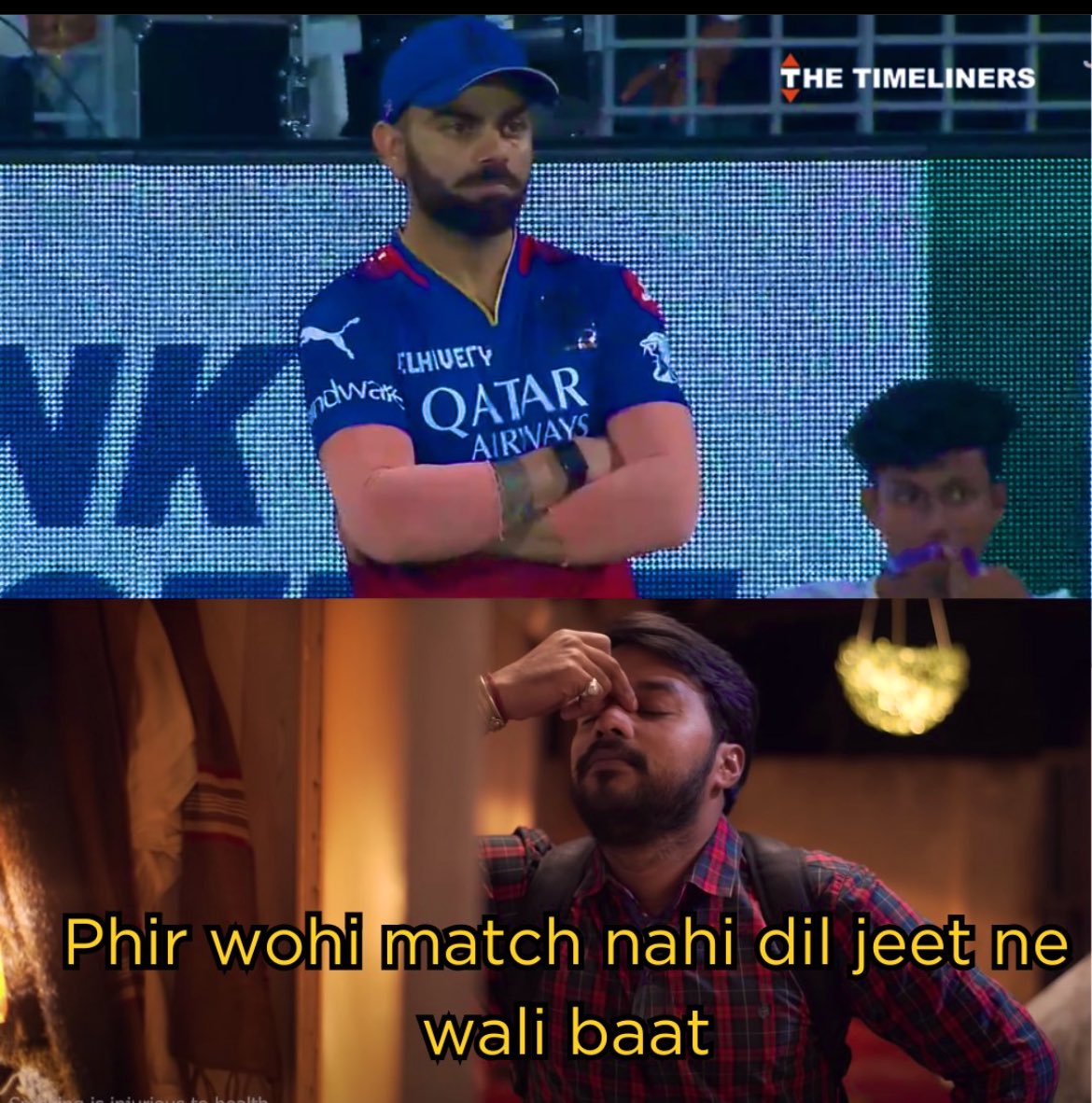 SHIVAMSINGH58's tweet photo. ❤️de ka dil jetenge😂😂
#CSKvRCB 
@the_timeliners https://t.co/V8sgDT6dH6