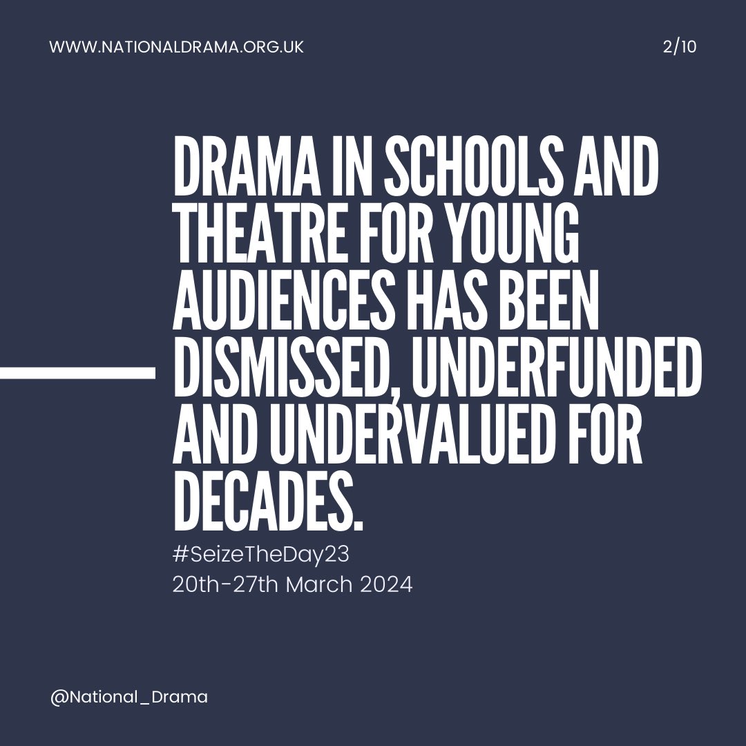 Day Three of #SeizeTheDay24 and today we want to hear about all the fantastic theatre trips you’ve taken young people to this year and why it is so valuable despite the lack of funding we receive to manage them. Let us know and #FlyTheFlagForDrama🎭
