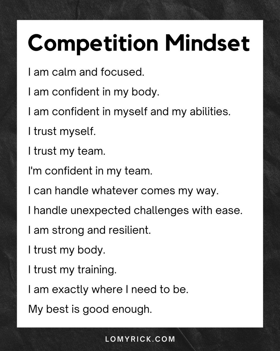 Competition day mantras for a peak performance mindset: #peakperformance #winningmindset