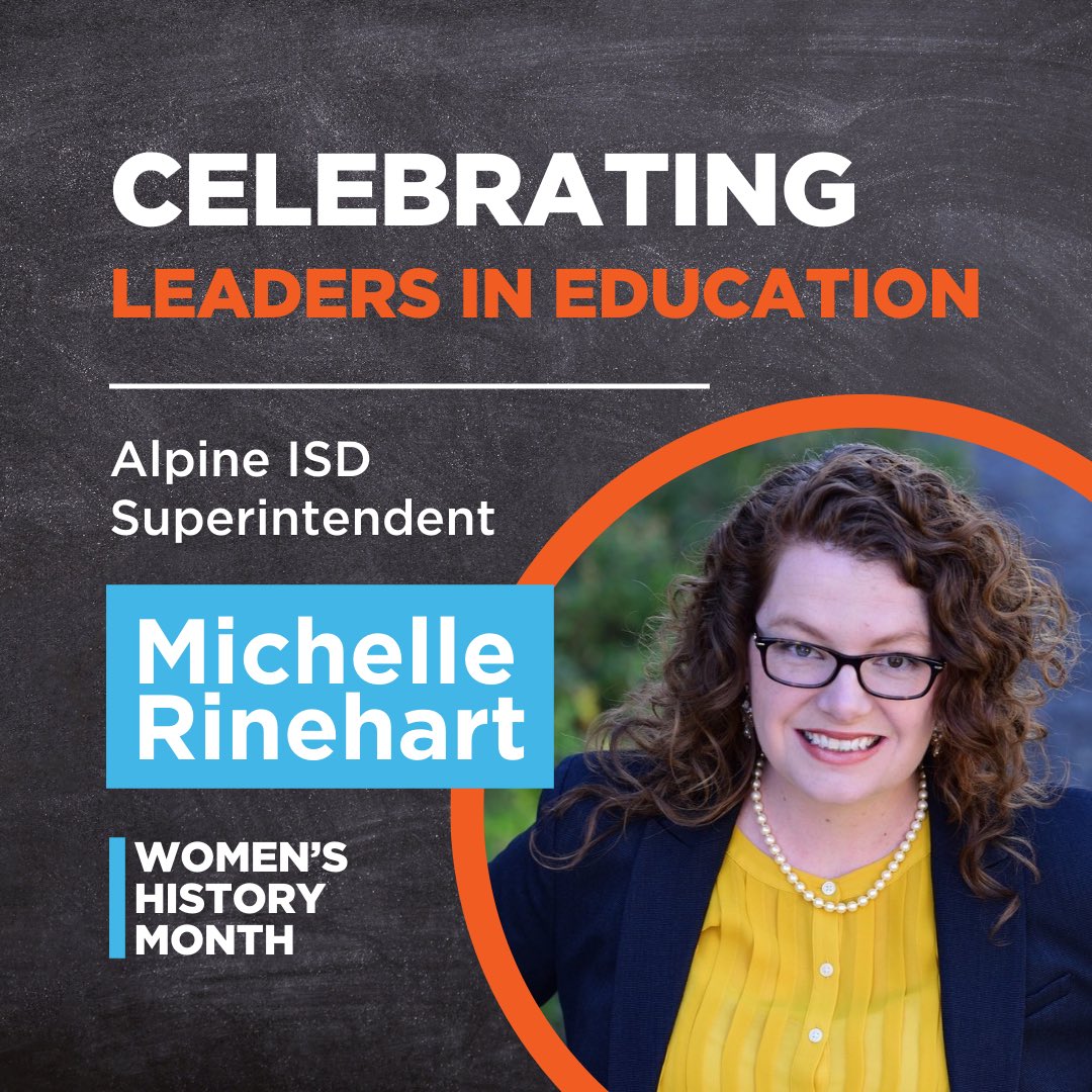 This #WomensHistoryMonth, let's celebrate Dr. Michelle Rinehart, Sup. of Alpine ISD. Her leadership in tackling challenges, from teacher mentoring to initiating a community-serving daycare, sets a shining example. #TxEd #Txlege Thank you for inspiring us all!