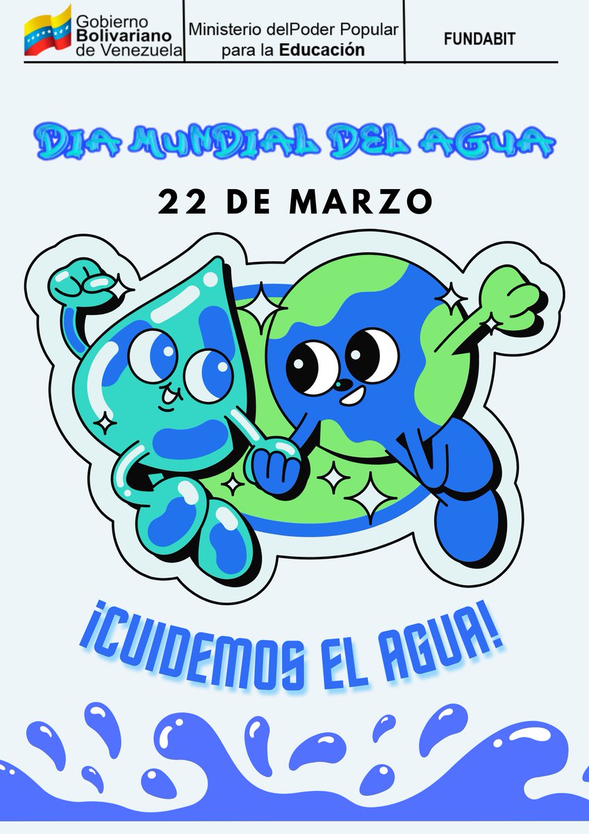 cbitlai_dsr's tweet photo. #ConstruyendoPatria hoy #22Mar celebramos el Día Mundial del Agua y desde el CBIT, hacemos énfasis en la importancia de este líquido para la vida de los seres vivos. @NicolasMaduro @_LaAvanzadora @MPPEDUCACION @Fundabit_ @Leivi24 @cdcelara @EleamerAbdala @Fundabitlara01 @Dimary08 https://t.co/Azsqa4H8L8