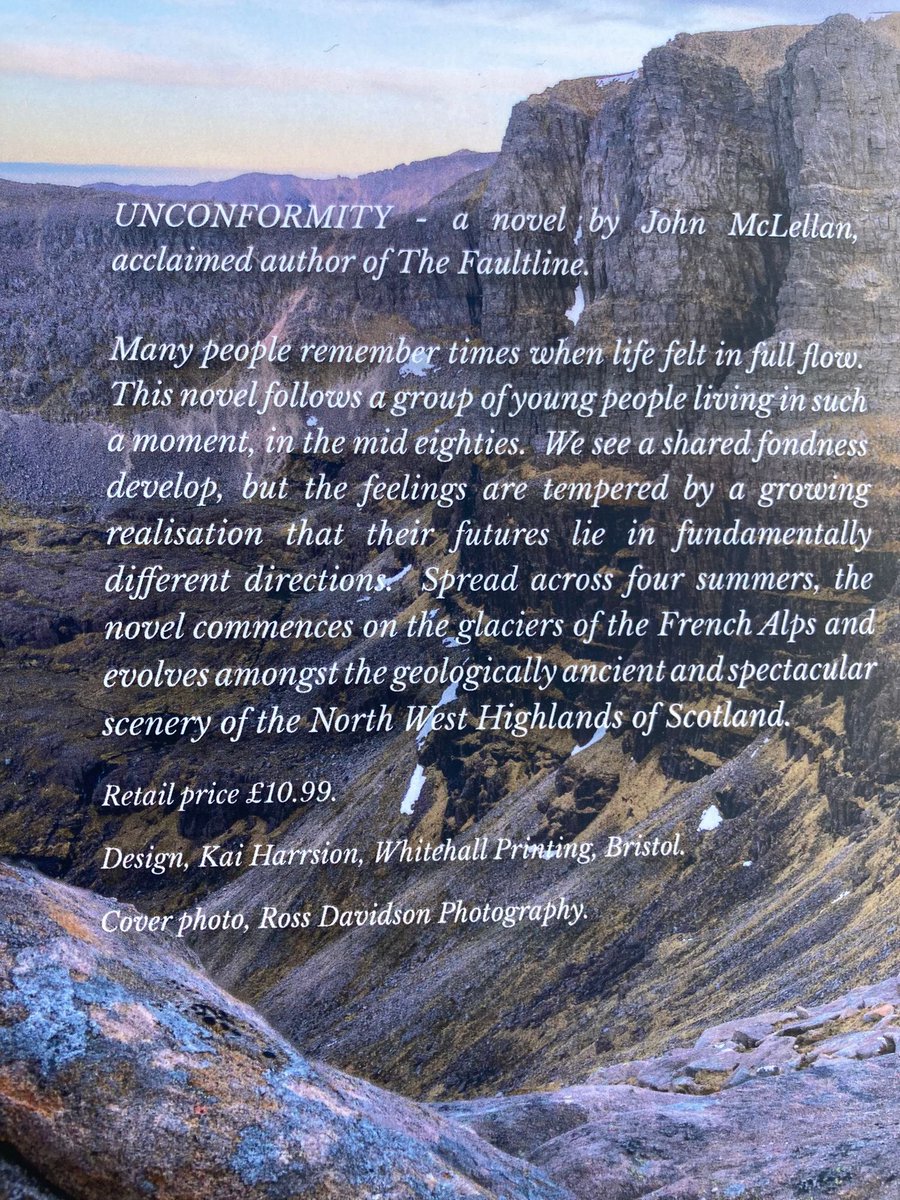 COVER REVEAL... We are absolutely thrilled to reveal the cover & the arrival of @johnmac201 's new novel 'Unconformity '. The cover photograph was taken by @_rossdavidson 'Unconformity ' is being launched on 12th April at @UllapoolB Pre-order here: ullapoolbookshop.co.uk/product/unconf…