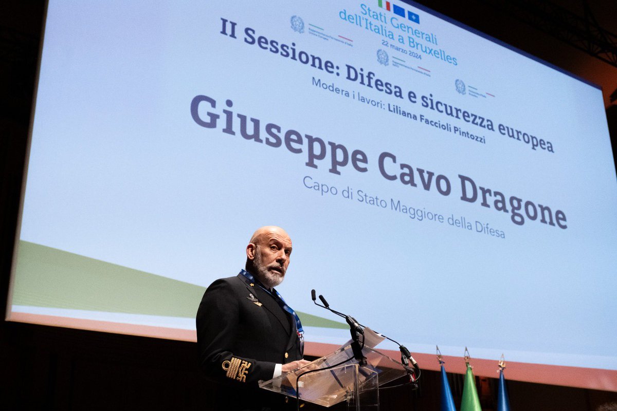 🇮🇹🇪🇺| Capo di Stato Maggiore della Difesa, Giuseppe Cavo Dragone: “L’ 🇪🇺 deve essere vista come partner unico ed essenziale per la NATO. Ue e NATO possono esercitare ruoli complementari, coerenti e mutuamente rinforzanti a sostegno della pace e della sicurezza internazionale”