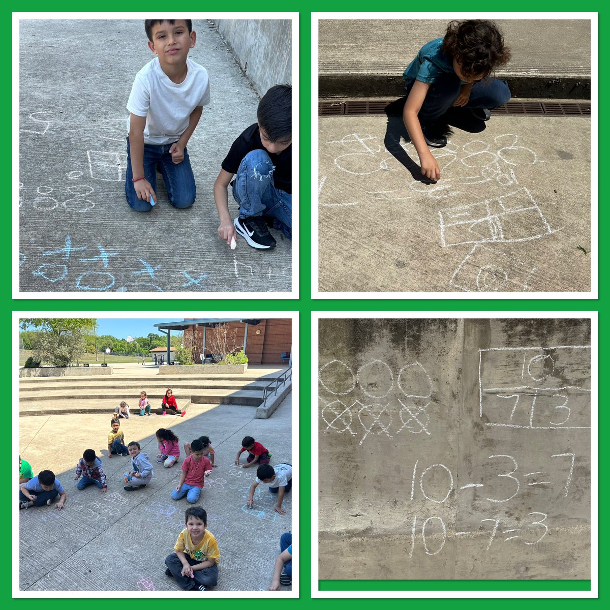 ¡Sumas y restas afuera es más divertido! Adding and subtracting is more fun outside! @NISD_ECE @NISDForester @NisdBILESL @NISDElemMath