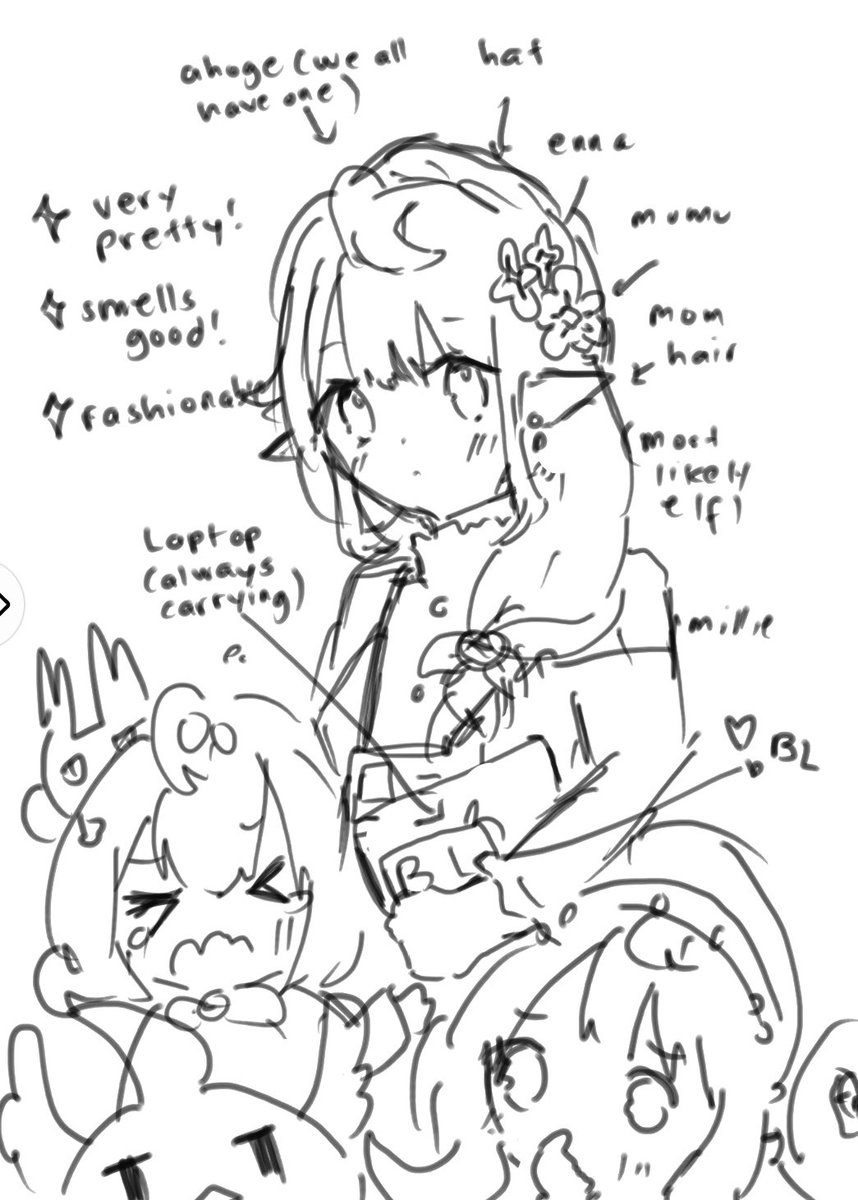 MillieParfait's tweet photo. Waiting for my laundry to be finished so I drew an OC of manesan 

She actually does not bring BL to work, but she has intensive BL knowledge (similar to elira)

Also, yes, I want her to be an elf(ethyria has no human) https://t.co/YiUS6AZJ8F