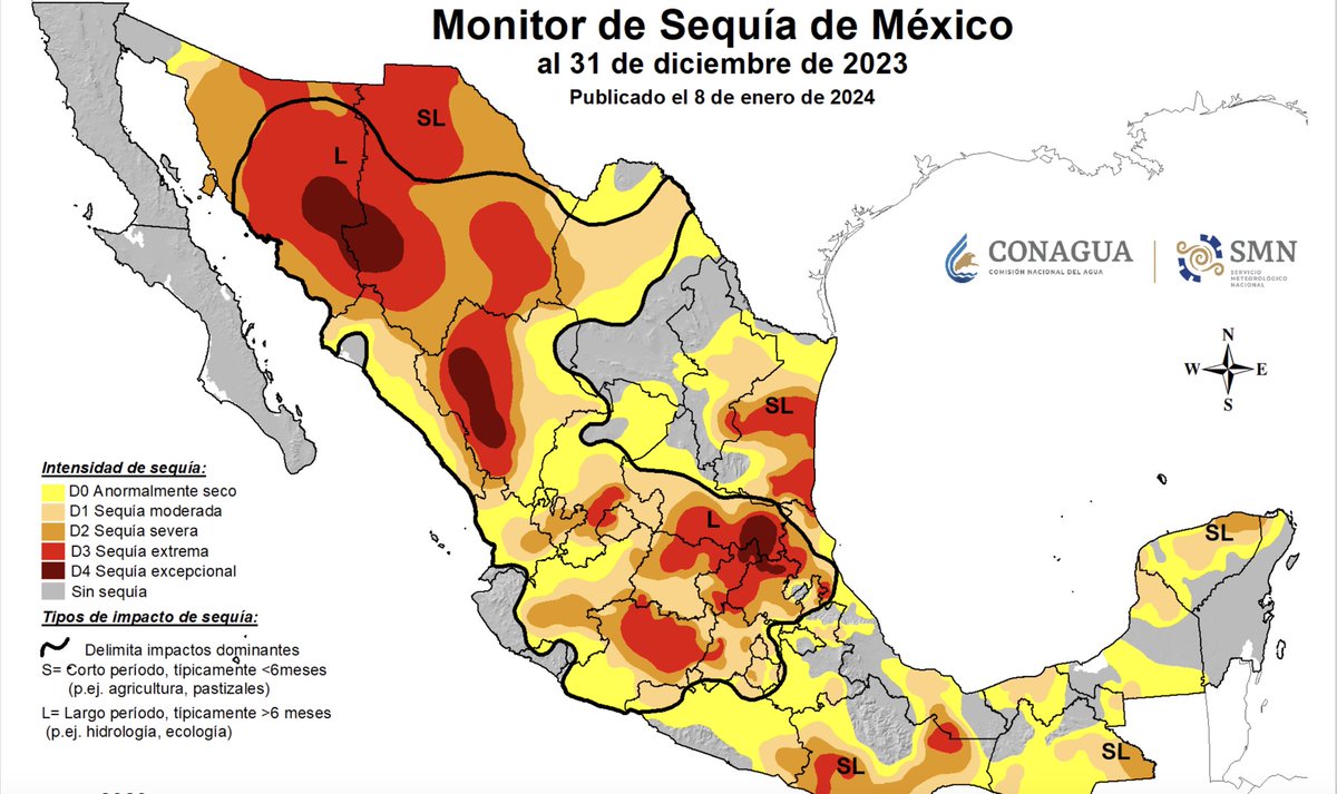 miguelbtrevino's tweet photo. Así ha incrementado la sequía en México en los últimos 4 años. 
2021-2024

#DiaMundialDelAgua 
Fuente @conagua_mx https://t.co/fEK4a82uGx