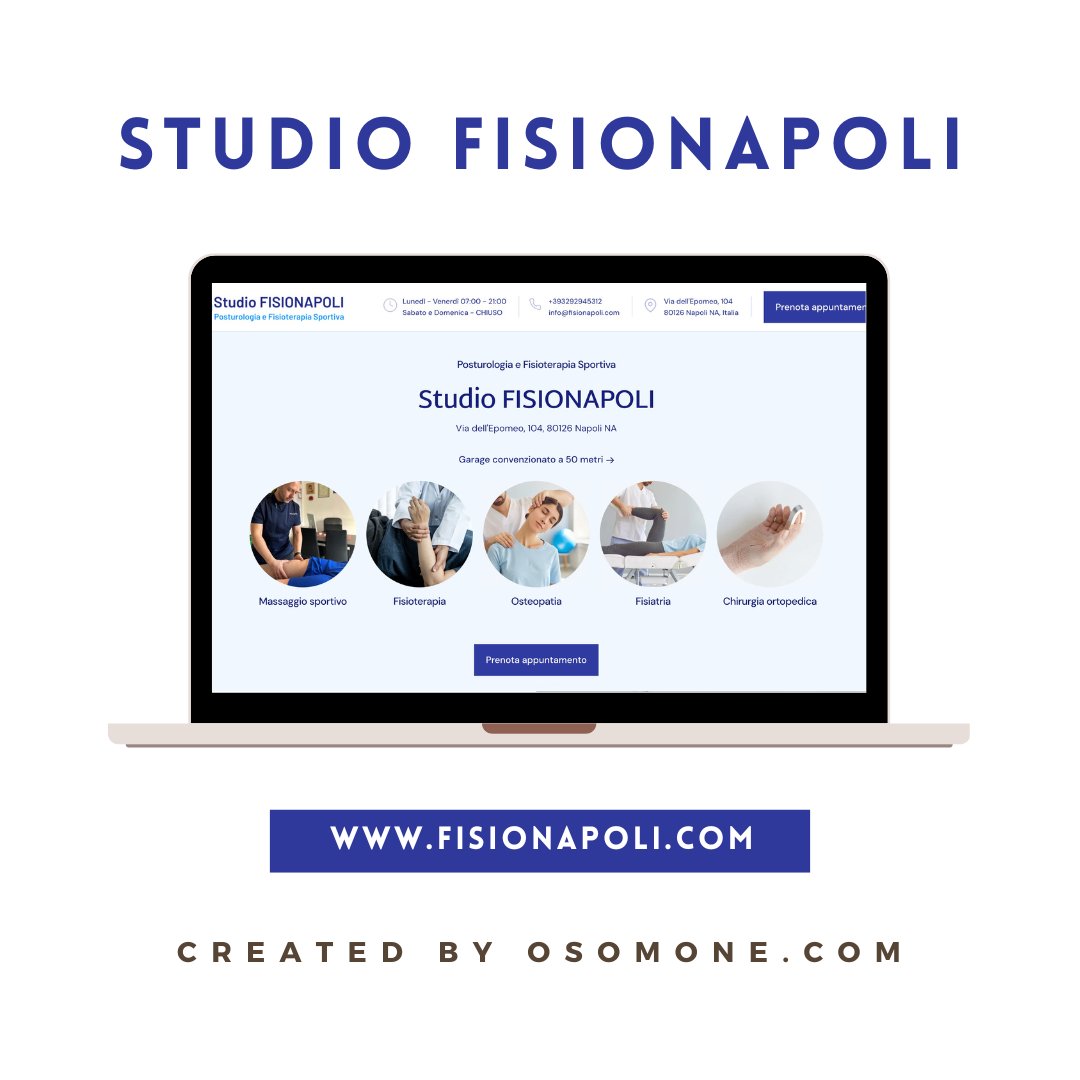 Osom_One's tweet photo. Siamo entusiasti di presentare il nuovo sito web di Studio FISIONAPOLI, creato con passione e dedizione dal nostro team di Osom One! 

Visita il sito web https://t.co/tbHXcVss5d per ulteriori dettagli e per prenotare una consulenza.

#FISIONAPOLI #Posturologia #Fisioterapia https://t.co/l4AuECvzA6