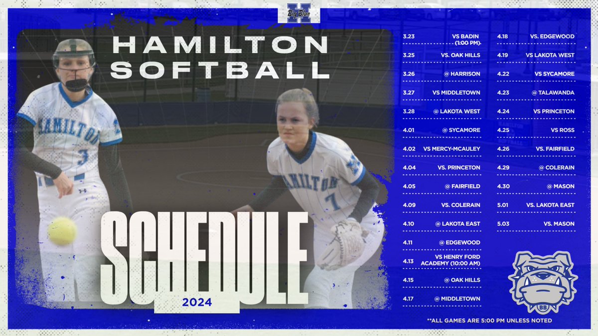HHSBigBlueAD's tweet photo. Good Luck to our softball team as they begin the season. Opening day is Saturday, when they face Badin at Hamilton High School https://t.co/ztviR58gpl