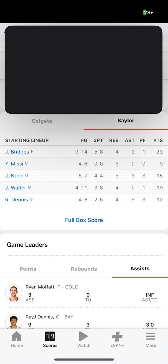 ApolloSkyy's tweet photo. Fanduel and ESPN scammed RayJ Dennis 10th assist by giving it to the wrong player at 5:42 mark!! The prop bet would’ve won me $7100 #ESPN #fanduel https://t.co/JJAgfVpPlo
