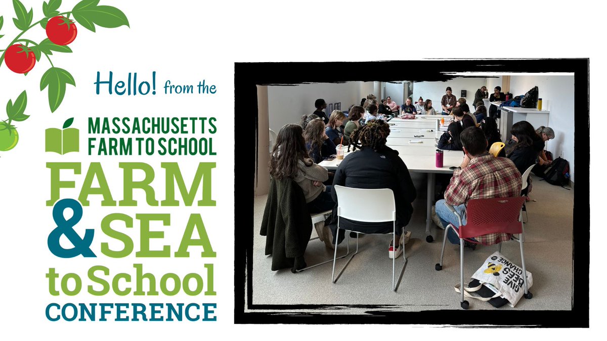 Thrilled to have so many students (fr. Springfield Renaissance, @recworcester, @ARPSMa & Quabbin Regional) engaged in #farmtoschool work at the #MAF2SConf24! Eben Bein of @OurClimateUS & @MAYouth4Climate w. Jonathan Lan led a youth focused discussion on food & climate justice.