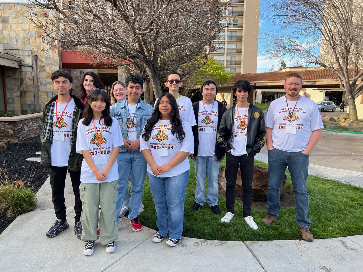 Let’s cheer on Golden Valley High School's Academic Decathlon team for their first appearance at the California Academic Decathlon since 2001! Today, students complete in multiple choice tests, then tomorrow speech, interview and Super Quiz. Results are revealed Sunday 🎉