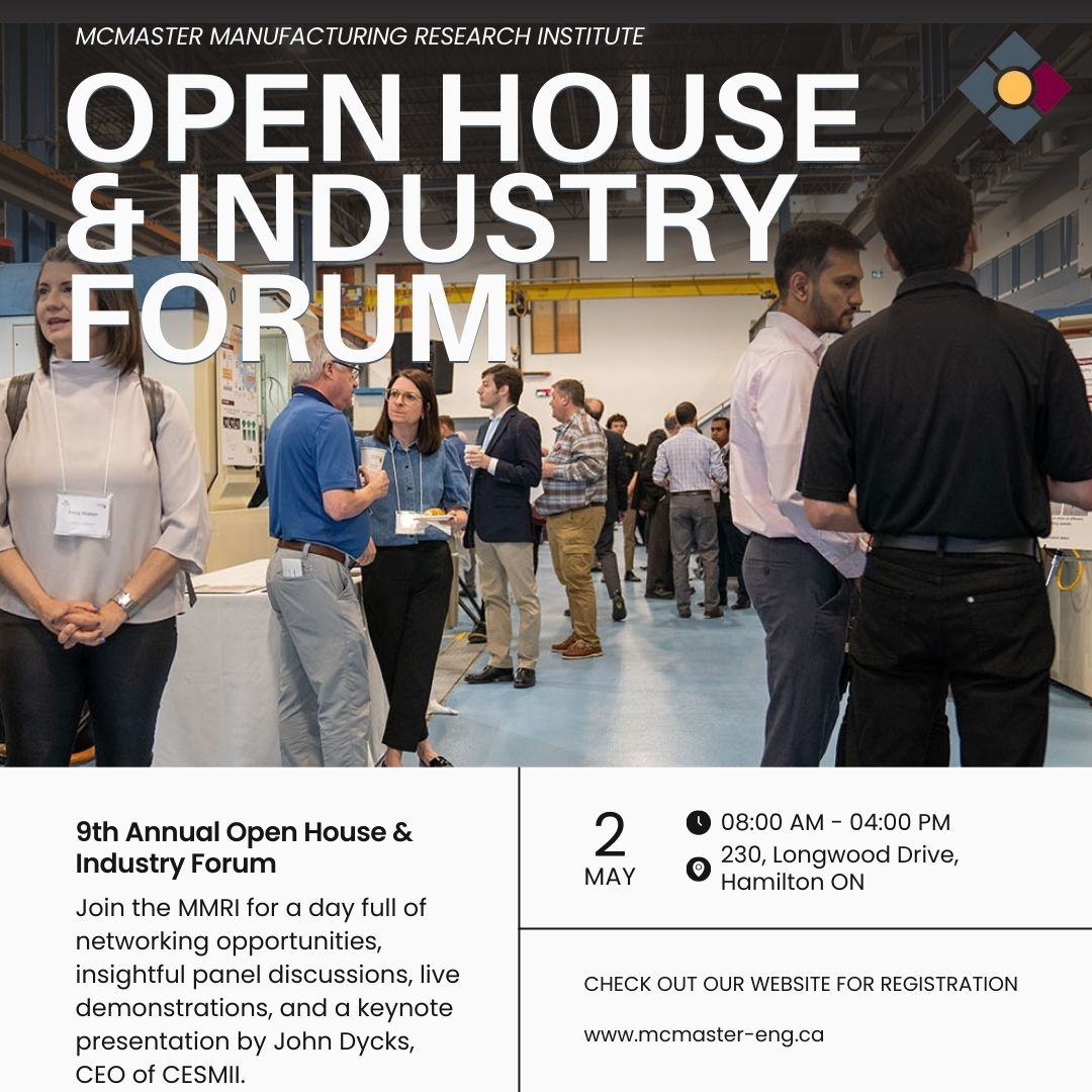 The MMRI is proud to host our 9th annual Open House and Industry Forum on Thursday, May 2, 2024. Registration is free, but space is limited for the morning forum. Secure your spot today and join us for a day of innovation and collaboration!