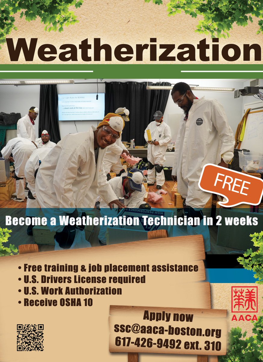 'Ready to jumpstart your career in the booming clean energy sector? Our Weatherization training program is the perfect opportunity! Learn essential skills like air sealing, insulation, and ventilation to reduce energy costs. #CleanEnergy #Weatherization #JobTraining