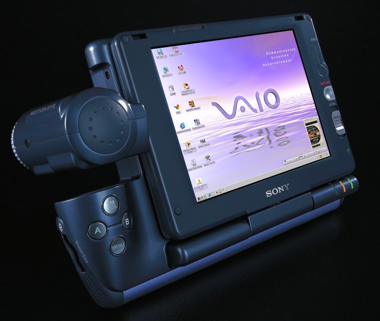 afrocosmist's tweet photo. this is what im talking about with cassette futurism aesthetics. sony vaio pcg-gt1, 2000. they made Edward's computer from Cowboy Bebop https://t.co/wixbjXkrPg