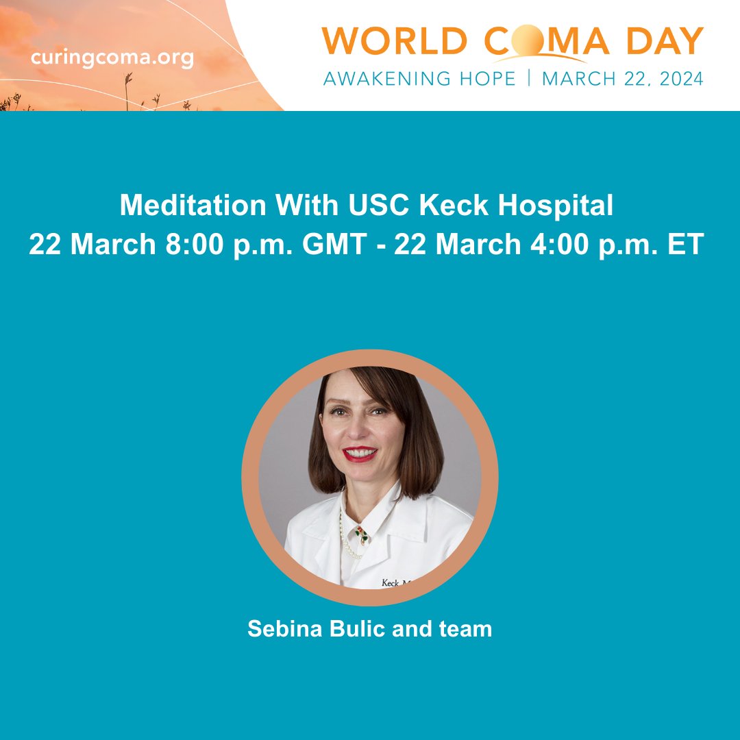Join USC Keck Hospital for meditation starting at 8:00 p.m. GMT/4:00 p.m. ET. ow.ly/Jxhc50QX0Up