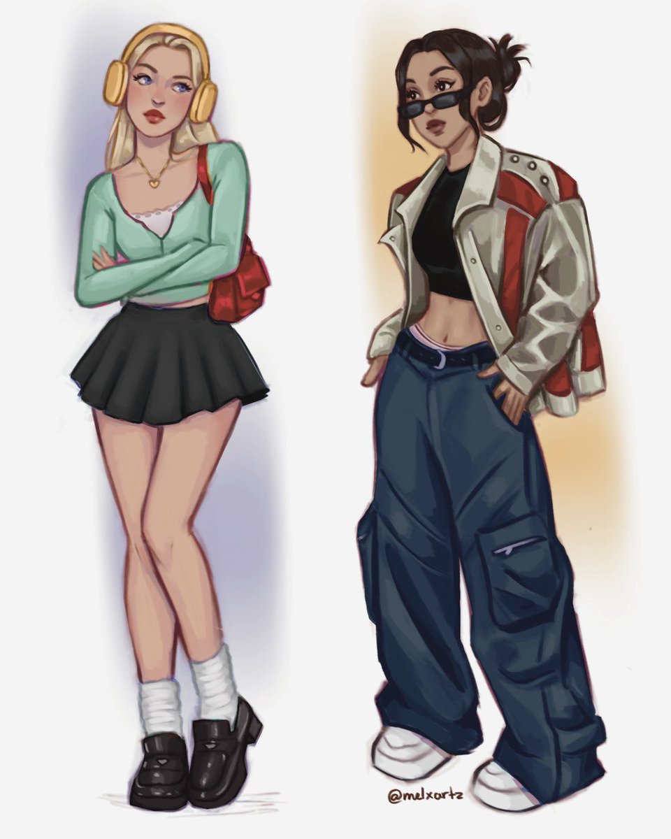 artzxmel's tweet photo. Fashion girlies💅🏼🕶️ which is your fav color combo?👀 #digitalart #illustration https://t.co/eMKAnRCbQj