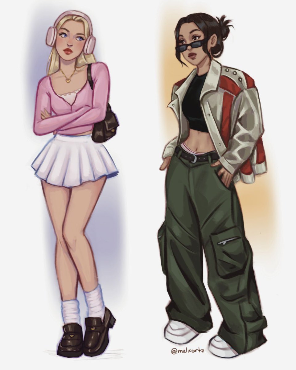 artzxmel's tweet photo. Fashion girlies💅🏼🕶️ which is your fav color combo?👀 #digitalart #illustration https://t.co/eMKAnRCbQj