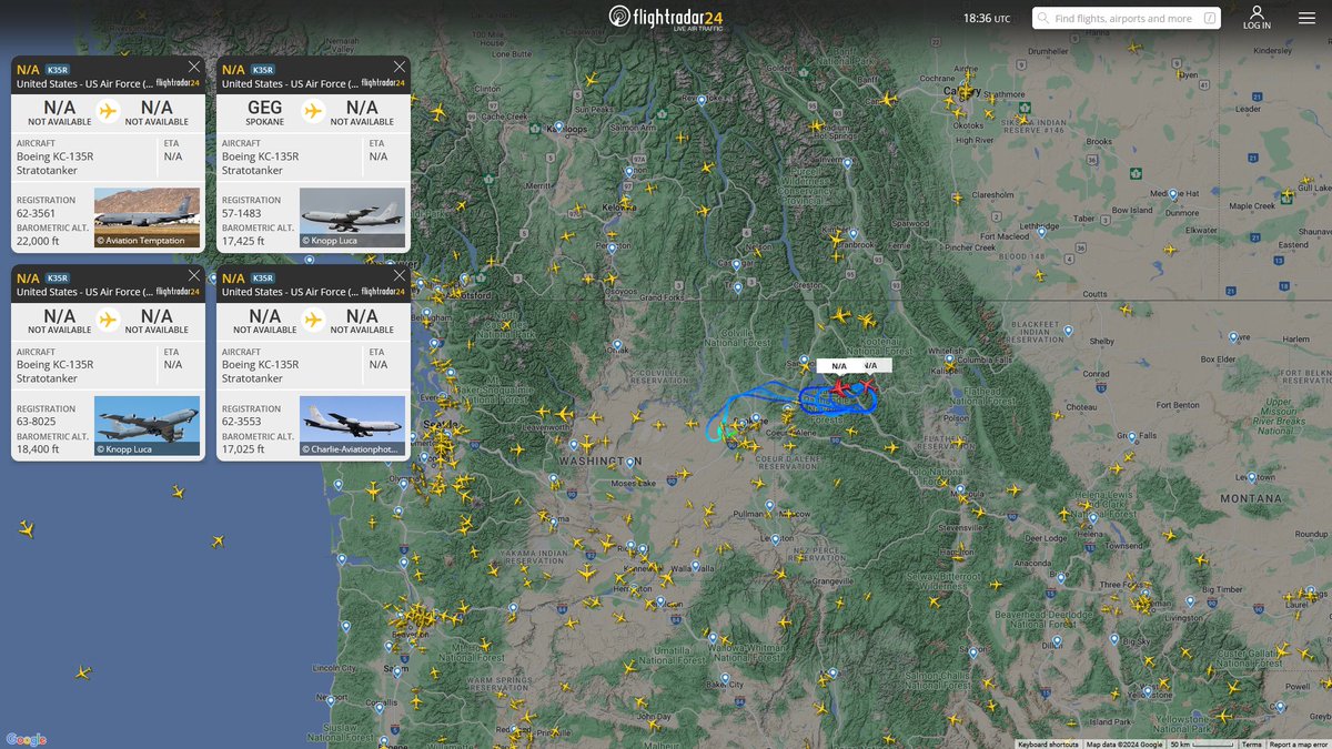 AIYeyENGDdJkjTr's tweet photo. Mar. 23, 2024
#Fairchild Air Force Base

#NoCALLSIGN #AE0140 USAF KC-135R Stratotanker
#NoCALLSIGN #AE0267 USAF KC-135R Stratotanker
#NoCALLSIGN #AE014C USAF KC-135R Stratotanker
#NoCALLSIGN #AE07BB USAF KC-135R Stratotanker https://t.co/OLaDEi6nyw