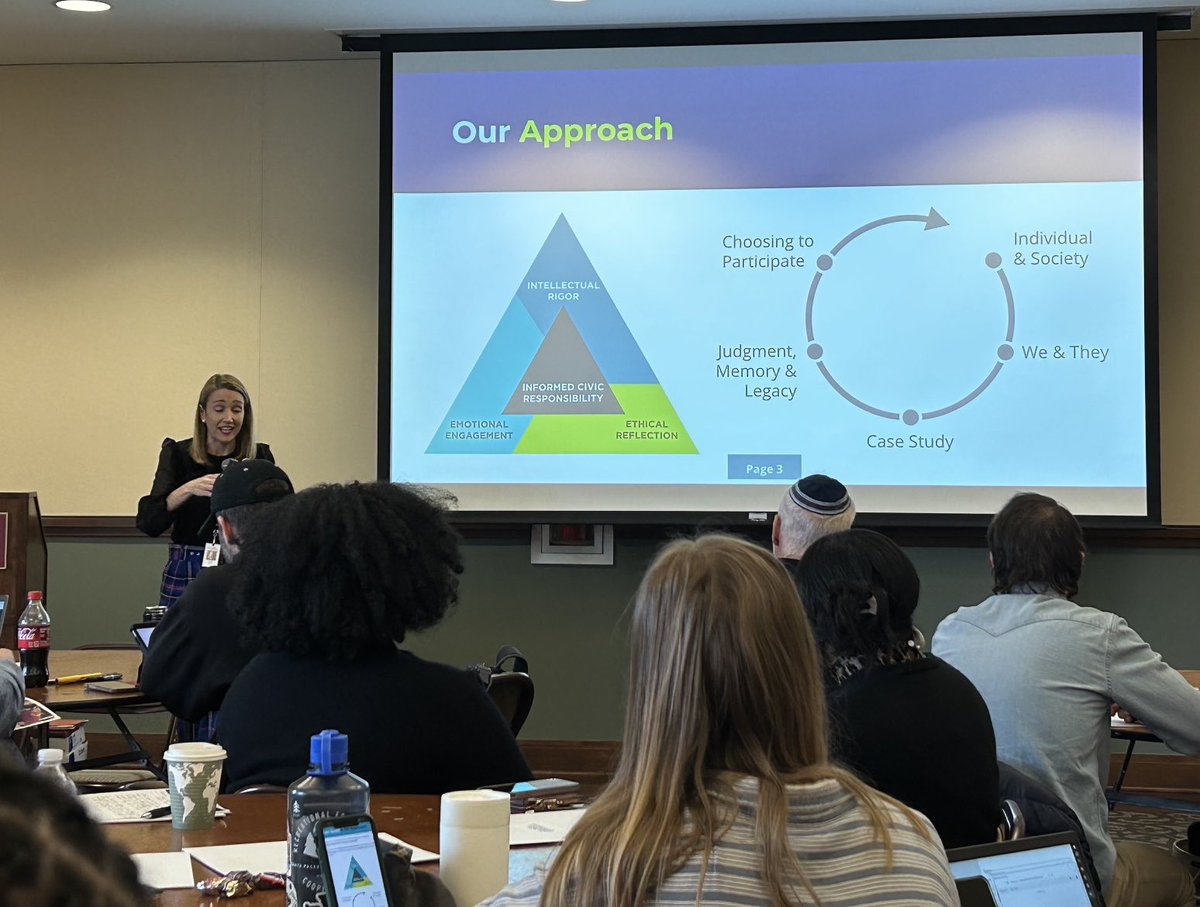 ReligionMatter5's tweet photo. Super informative sessions with ⁦@facinghistory⁩ at the NC Council on the Holocaust Conference today facilitated by Aimee Ballans. Hoping ⁦@facinghistory⁩ comes to ⁦@NCCSS⁩ #nccss25 on Feb 20-21, 2025! #sschat https://t.co/KXKSVBQlmE